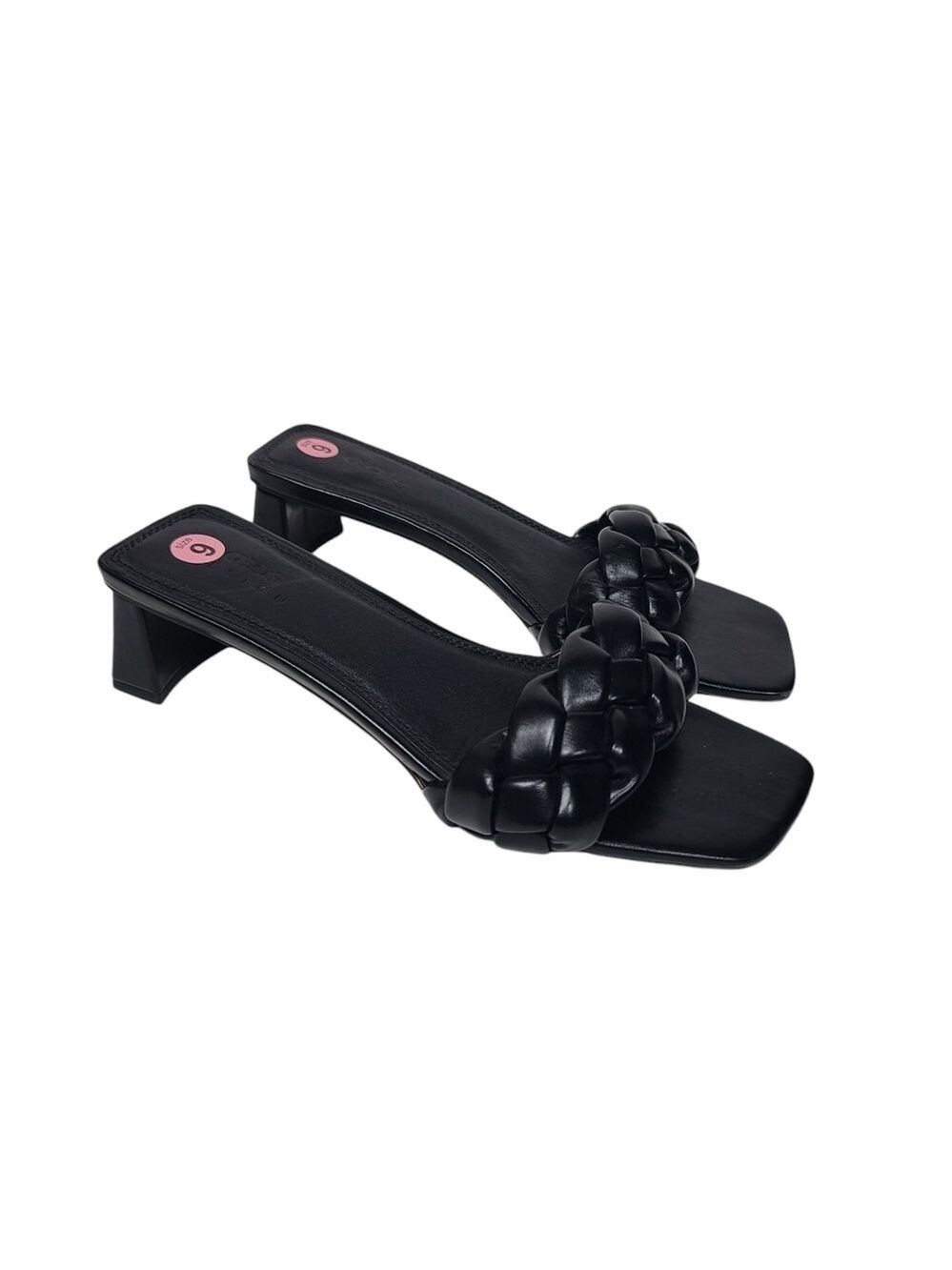 ASOS Black Braided Open Toe Sandal Kitten Heels 9